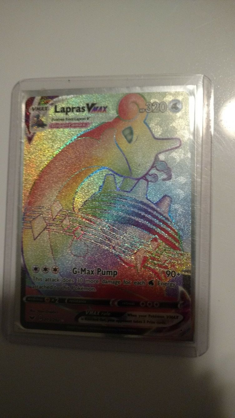 Lapras Vmax Rainbow Hyper Rare Holographic Pokemon Card