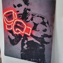 Neon Boxing Player Wall Art Decor Poster