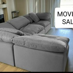 Gray Cloud Modular Sectional Couch Sofa 