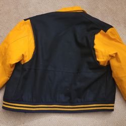 leaderman yellow varsity jacket XL