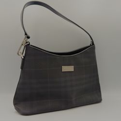 Vtg Plaid Black & Gray Shoulder Bag