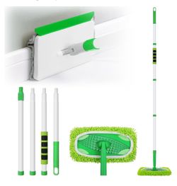 Baseboard Cleaner Tool with Handle, Extendable Long Handle Baseboard Floor Cleaning Tool Duster with Reusable Pads for Floorboard