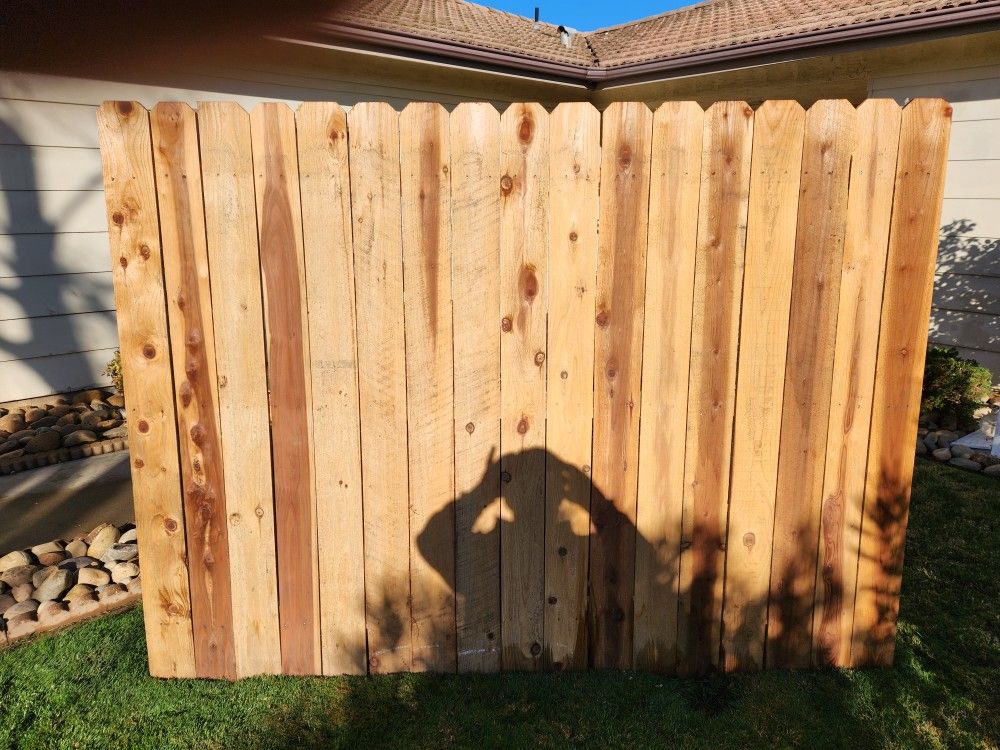 6 × 8 Redwood dog eared fence panels for Sale in Lodi, CA OfferUp