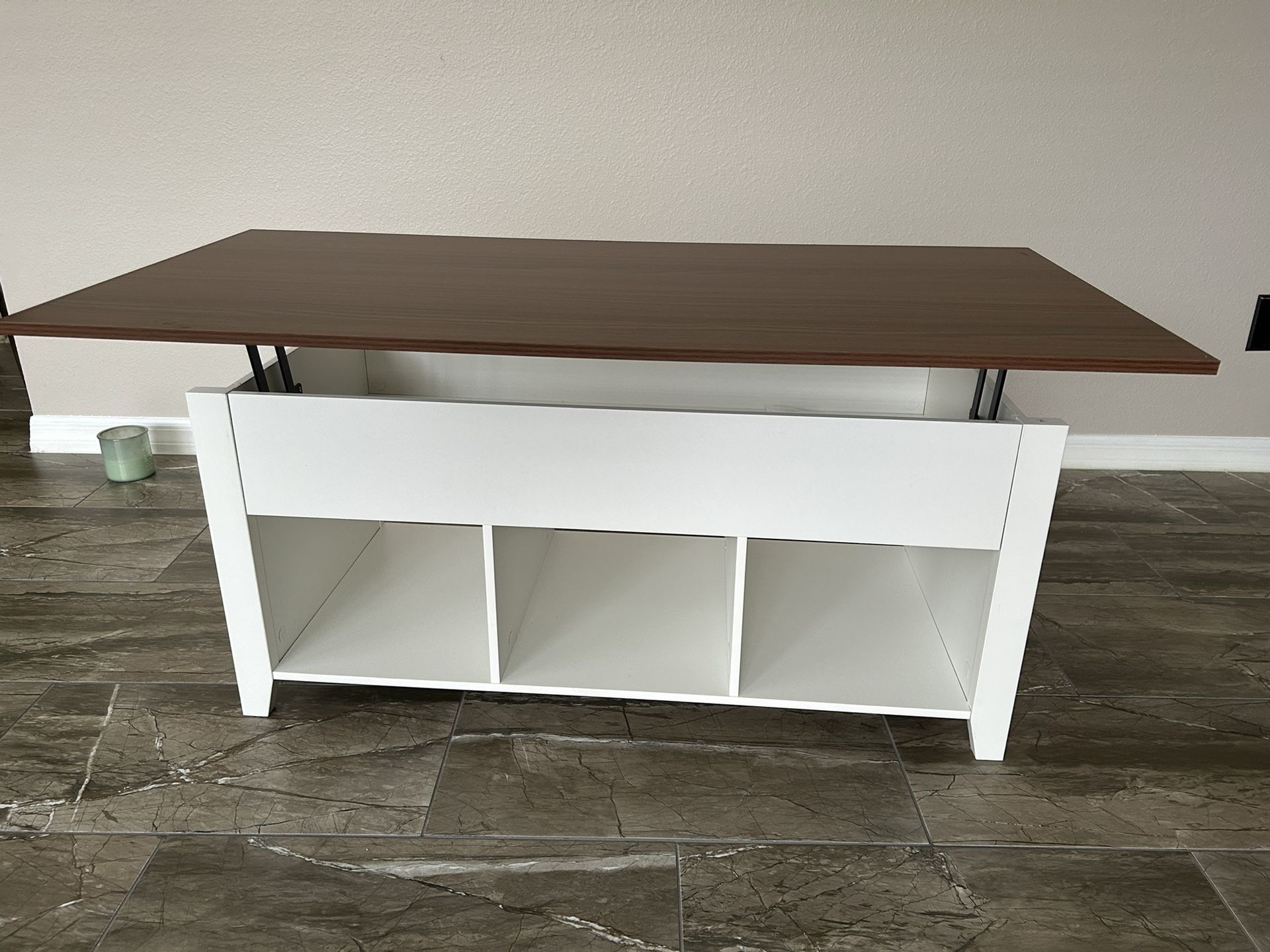 Lift Top Coffee Table White And Brown