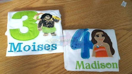 Moana themed Birthday shirts