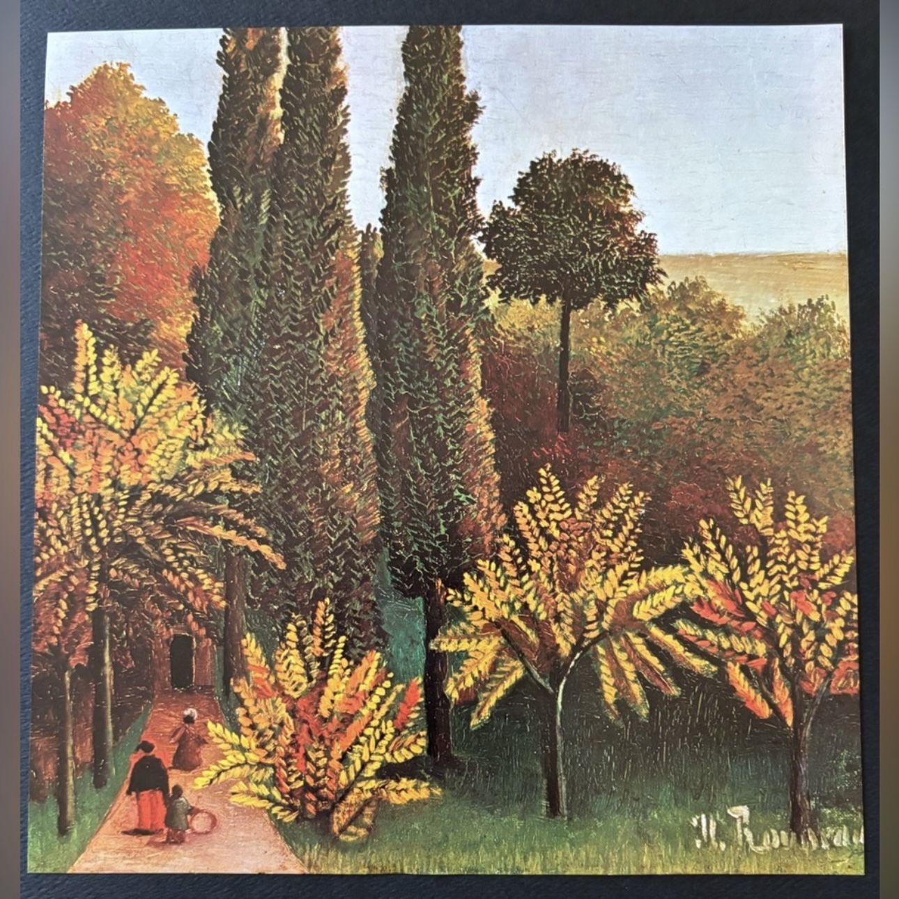 ALLEE DANS LE PARC DES BUTTES CHAUMONT 1908 Henri Rousseau Fine French Art Print Original 1975 Vintage COA Certificate of Authenticity Antique Italy