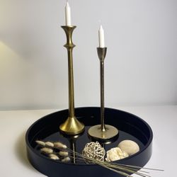 Set of 2 // Beautiful Metal Candle Holder Gold 