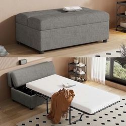 Grey Futon with Pull Out Twin Bed