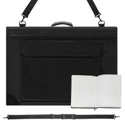Art Portfolio Folder, 23” x 31”, Water Resistant, with Interior and Exterior Pockets, Black, Portfolio Bag Includes a Professional Journal, 10.5X7.5 i
