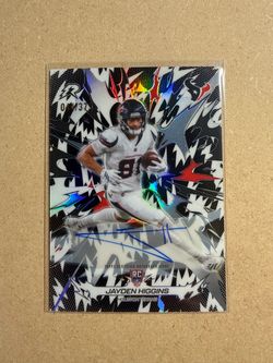 2025 Topps Resurgence Jayden Higgins Black & White Refractor Auto /375 #136 RC Texans