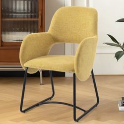 Brand new in Unopend box Modern Accent Chair | Chenille Fabric | Metal Frame | Yellow