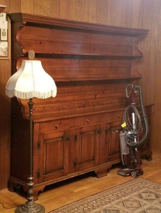 Vintage Antique Hutch, 11 Drawers, 6'H x 7' W