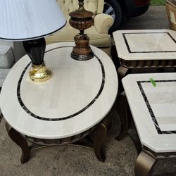 Coffee Table + 2 End Tables (Italian Marble) - Special Reduced Price - $125