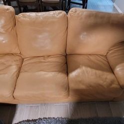 Beige Leather Couched