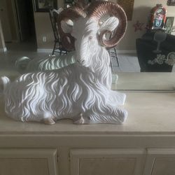 1950’s Large Vintage Ceramic Ram From Italy