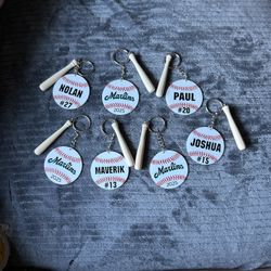 Custom Sports Baseball Keychain/tag
