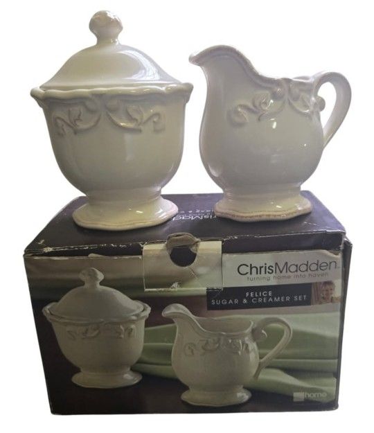 Chris Madden Sugar And Creamer Set