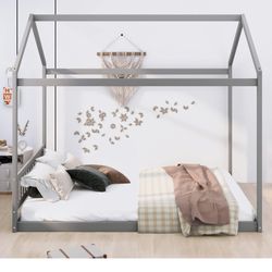 Bed frame and queen mattress   