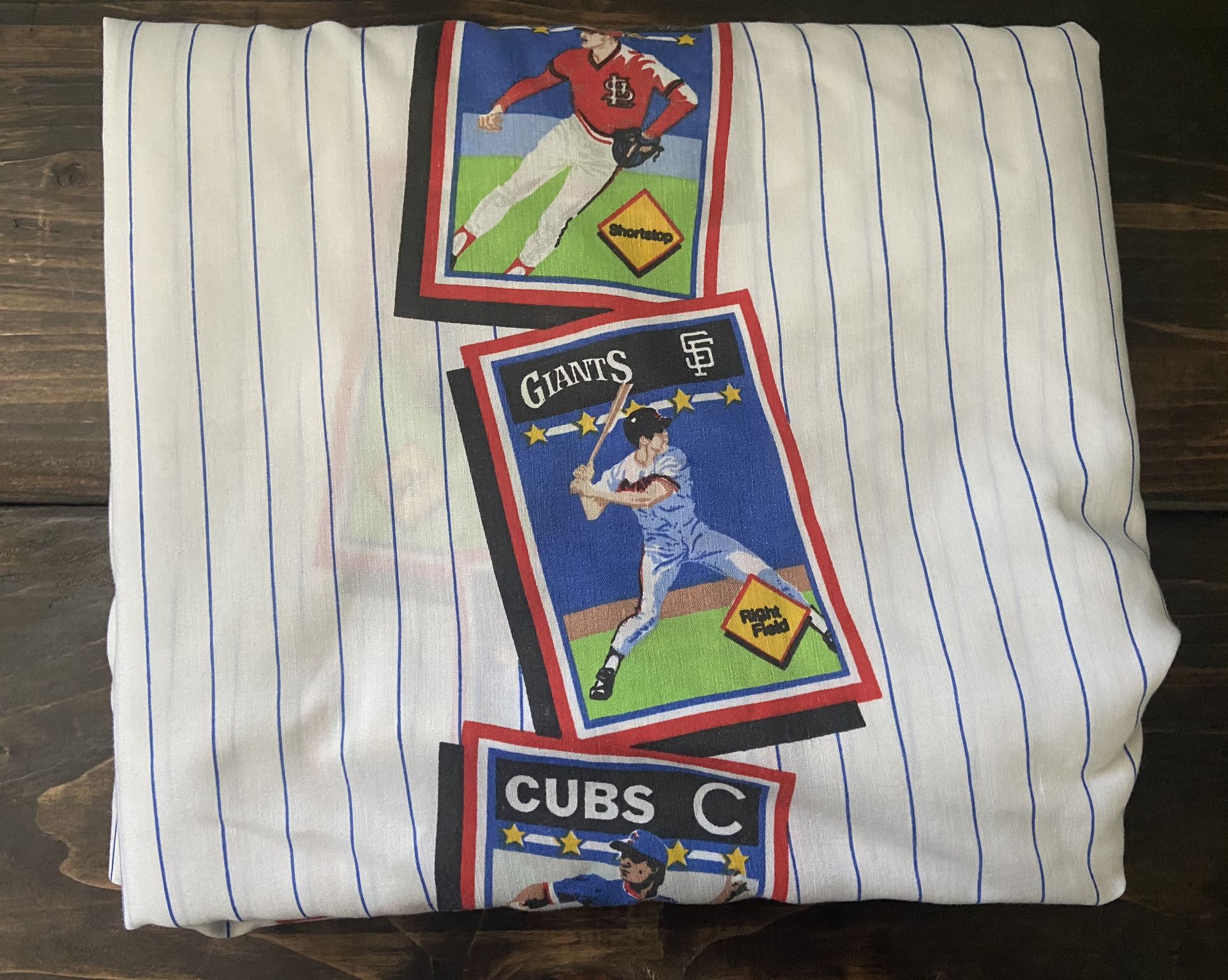 Vintage MLB Baseball 1989 Twin Flat Sheet Mets Twins Angels