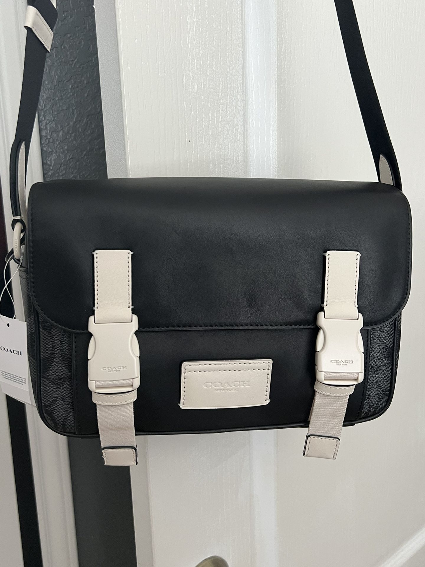 Coach Unisex Track Crossbody (Charcoal And chalk)