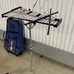 glockenspiel percussion bell kit w/stand/ rolling carrying case