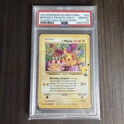 2021 POKEMON CELEBRATIONS BIRTHDAY PIKACHU-HOLO #24 PSA GEM MT 10
