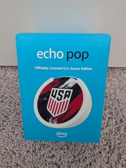 Amazon Echo Pop (newest model) | Officially Licensed U.S. Soccer Limited-Edition (White)