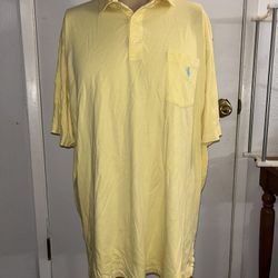 Polo Ralph Lauren Shirt Mens Short Sleeve Classic Fit Yellow Front Pocket Sz XL
