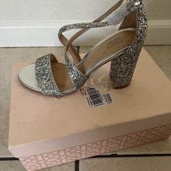 Badgely Mischka Silver Heels