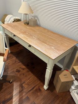 Wood Top Writing Desk with Drawers