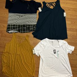 women's shirts from the brand TerraySky Size 0x 14w 4pcs 