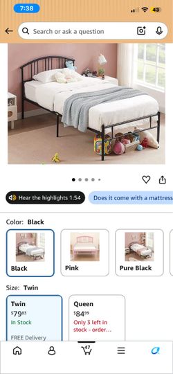 Black Metal Twin Bed Frame