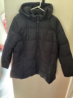 Black Hooded Puffer Winter Jacket
