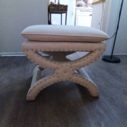 White Cushion Chairs With Metal Buttons
