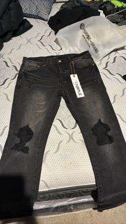 Purple Brand Distressed Black Denim Jeans