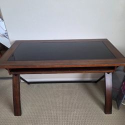 Wood Desk With Pullout Tray 