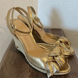 Michael Kors Gold Bow Wedges Women's Size 91/2