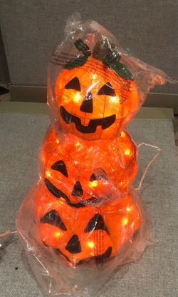 Midnight Market Pre-Lit Halloween Pumpkin Jack-O-Lantern Trio (Set of 3)