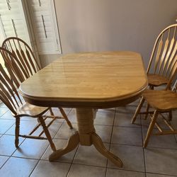 Wooden Table Chairs Included 