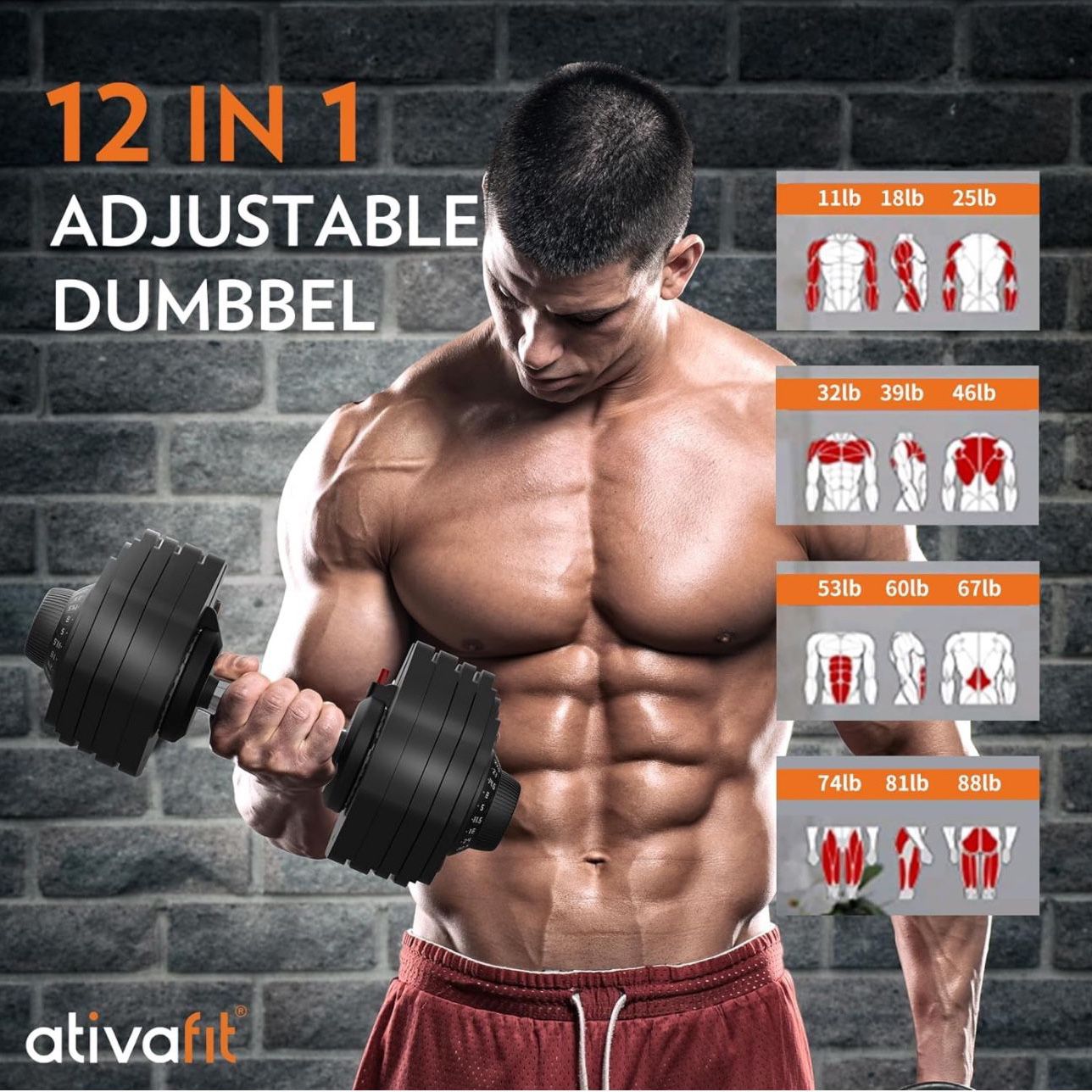 88 Lbs Adjustable Weight Dumbbell Single Or Set | DT1188