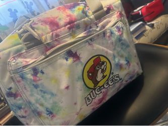 New Buc-ees Texas Traveling Cooler Bag-Cooler Bag for 24 CANS Camping, Picnic, BBQ - Rainbow multi color Embroidered on Canvas.