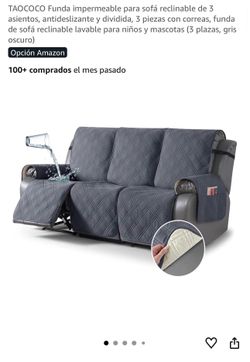 Funda impermeable para sofá reclinable de 3 asientos,