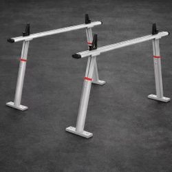 New In Box Set Of 2 Universal Cargo Pickup Truck Bed Aluminum Ladder Rack With Mounting Hardwares Adjustable Height And Width 
