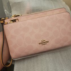 Coach powder pink double wrislet