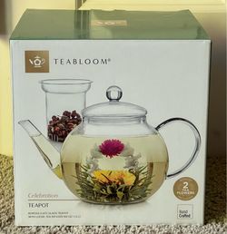 Teabloom Celebration Borosilicate Glass Teapot