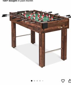 R4 Foosball Table for Kids and Adults, Game Room Soccer Game Table w/ 2 Balls, 2 Cup Holders, Ergonomic Handles, Chrome Finished Metal Bars$80
