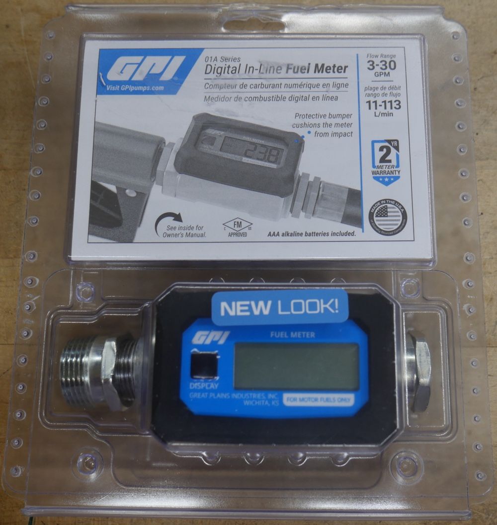 NEW - GPI 01A Series 3-30GPM Digital In-Line Fuel Meter 113255-20