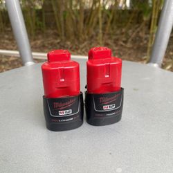 Milwaukee M12 CP 2.0 Batteries (x2)