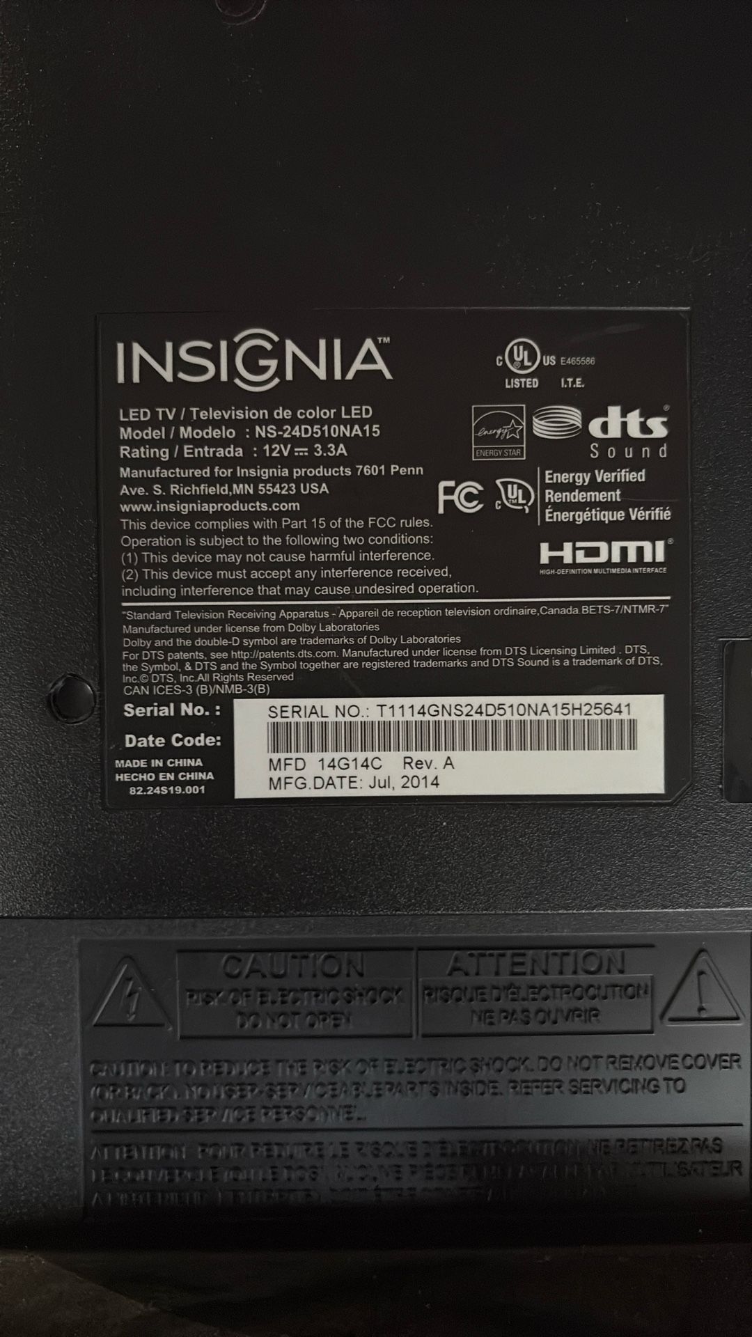 Insignia Tv 2014