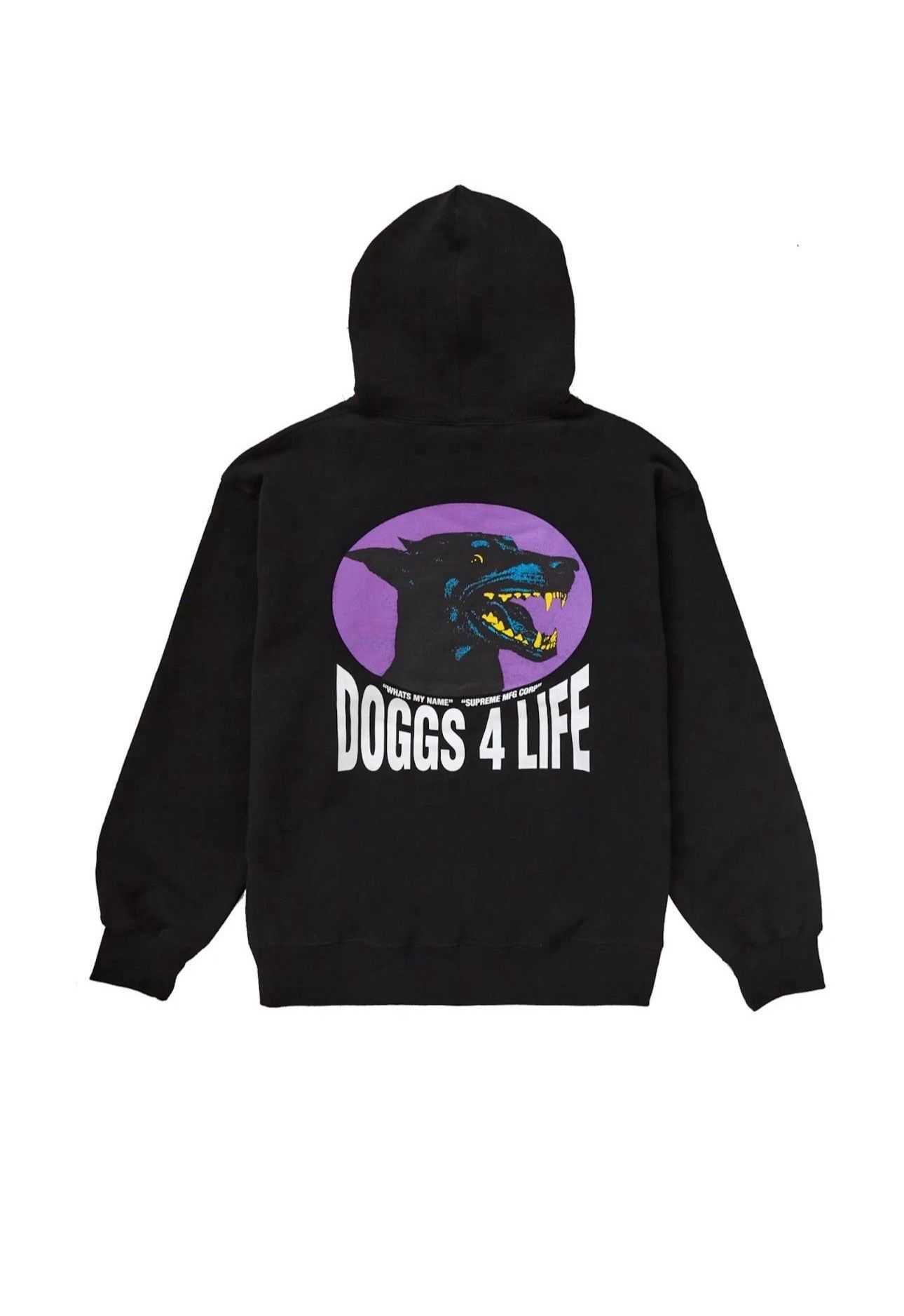 Supreme Dogs Hoodie Sweater Black With Purple On Back